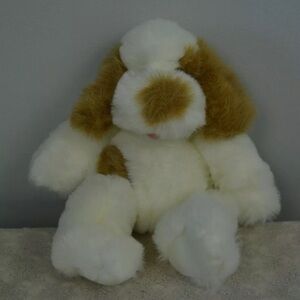 Walmart Stores Tan White Puppy Dog Plush Stuffed Animal Tan White Pink Tongue